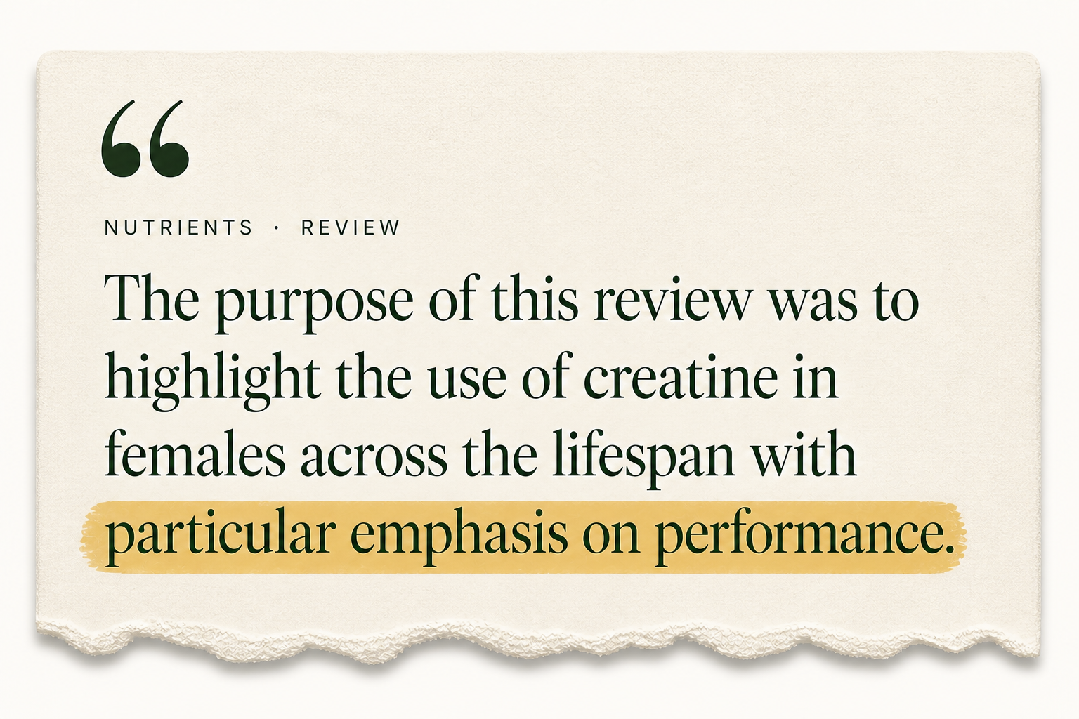 Research excerpt highlighting studies of creatine in women